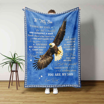 To My Son Blanket, Personalized Name Blanket, Eagles Blanket, Family Blanket, Custom Name Blanket, Blanket For Gift