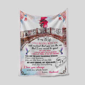 Personalized Name Blanket, Hummingbird Blanket, Couple Blanket, Family Blanket, Blanket For Gift