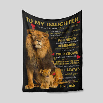 To My Daughter Blanket, Lion Blanket, Family Blanket, Custom Name Blanket, Blanket For Gift
