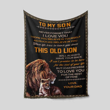 Never Forget That I Love You Blanket, Personalized Name Blanket, Lion Blanket, Family Blanket, Blanket For Gift