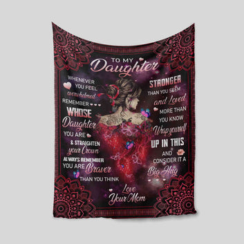 To My Daughter Blanket, Women Blanket, Butterfly Blanket, Family Blanket, Custom Name Blanket, Blanket For Gift