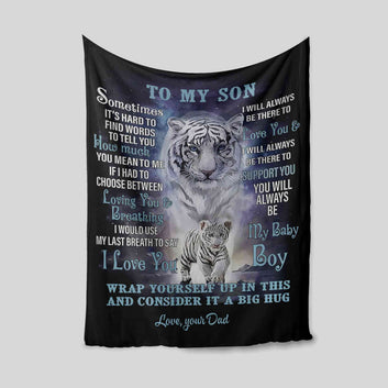 To My Godson Tae Blanket, Personalized Name Blanket, Tiger Blanket, Family Blanket, Blanket For Gift