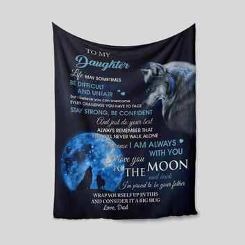 Personalized Name Blanket, To My Beautiful Kimmy Blanket, Wolf Blanket, Moon Blanket, Blanket For Gift