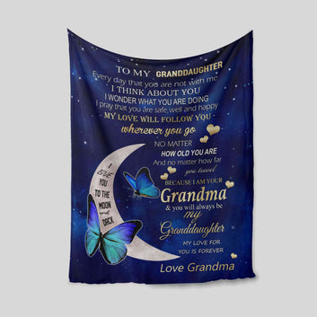 Personalized Name Blanket, To My Emily Blanket, Butterfly Blanket, Moon Blanket, Family Blanket, Gift Blanket