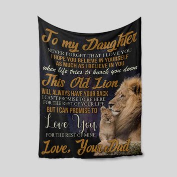 To My Daughter Blanket, Lion Blanket, Custom Name Blanket, Family Blanket, Blanket For Gift