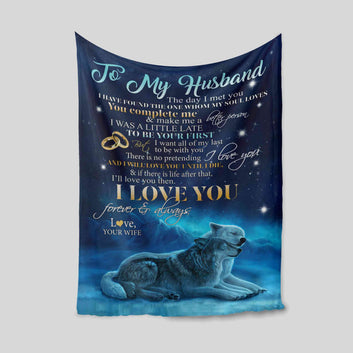 To My Husband Blanket, Wolf Blanket, Custom Name Blanket, Family Blanket, Blanket For Gift