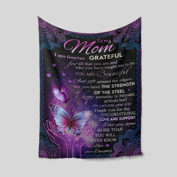 To My Mom Blanket, Butterfly Blanket, Custom Name Blanket, Family Blanket, Blanket For Gift
