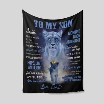 To My Son Blanket, Lion Blanket, Custom Name Blanket, Family Blanket, Blanket For Gift