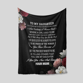 To My Daughter Blanket, Flower Blanket, Custom Name Blanket, Family Blanket, Gift Blanket