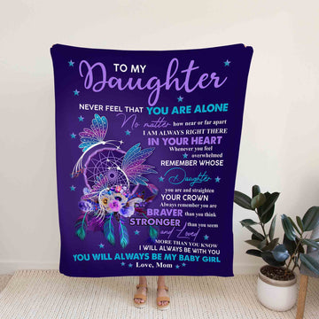 To My Daughter Blanket, Dream Catcher Blanket, Butterfly Blanket, Flower Blanket, Custom Name Blanket