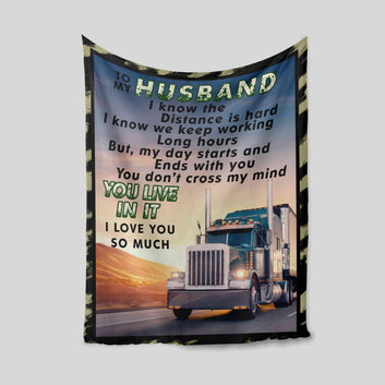To My Husband Blanket, Container Truck Blanket, Family Blanket, Custom Name Blanket, Gift Blanket