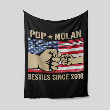 Grasp Blanket, American Flag Blanket, Family Blanket, Custom Name Blanket, Gift Blanket