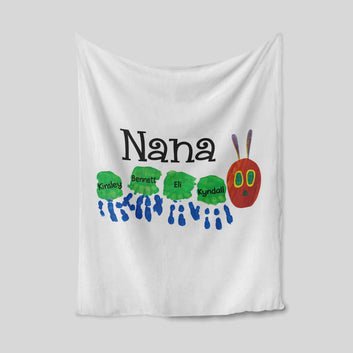 Nana Blanket, Hand Blanket, Color Blanket, Family Blanket, Custom Name Blanket, Gift Blanket