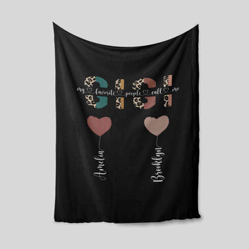 My Favorite People Call Me Gigi Blanket, Heart Blanket, Family Blanket, Custom Name Blanket, Gift Blanket