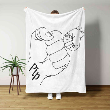 Grasp Blanket, Hand Blanket, Family Blanket, Custom Name Blanket, Gift Blanket