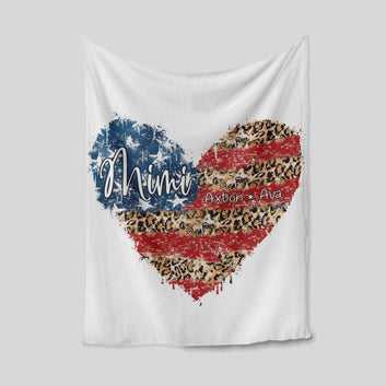 Mimi Blanket, Heart Blanket, Family Blanket, Custom Name Blanket, Gift Blanket