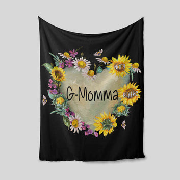 G-Momma Blanket, Flower Blanket, Bee Blanket, Heart Blanket, Family Blanket, Custom Name Blanket, Gift Blanket