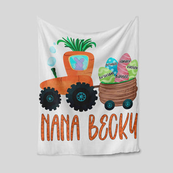 Nana Becky Blanket, Carrot Blanket, Egg Blanket, Truck Blanket, Rabbit Blanket, Custom Name Blanket, Gift Blanket