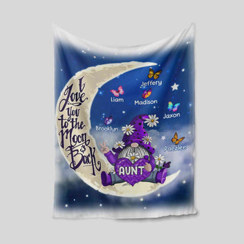I Love You To The Moon Blanket, Gnome Blanket, Daisy Flower Blanket, Butterfly Blanket, Custom Name Blanket