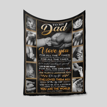To My Dad Blanket, Holding Of Hand Blanket, Hand Blanket, Family Blanket, Custom Name Blanket, Gift Blanket