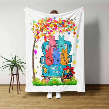Nana’s Peeps Blanket, Car Blanket, Rabbit Blanket, Egg Blanket, Maple Leaves Blanket, Custom Name Blanket