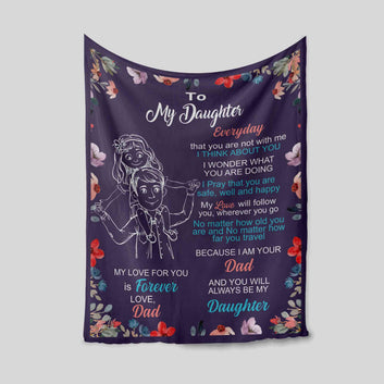 Personalized Name Blanket, To Caleeiah My Daughter Blanket, Flower Blanket, Family Blanket, Gift Blanket