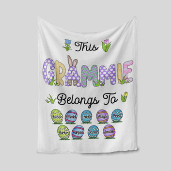 This Grammie Blanket, Rabbit Blanket, Egg Blanket, Flower Blanket, Family Blanket, Custom Name Blanket