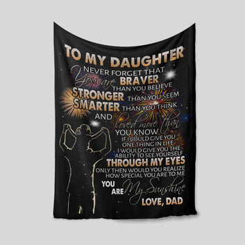 To My Daughter Blanket, Firework Blanket, Family Blanket, Custom Name Blanket, Gift Blanket