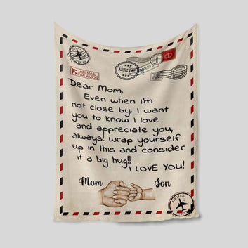 Dear Mom Blanket, Letter Blanket, Hand Blanket, Personalized Text Blanket, Custom Name Blanket, Gift Blanket