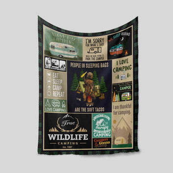 I Love Camping Blanket, Happy Camper Blanket, Bear Blanket, Camping Blanket, Gift Blanket