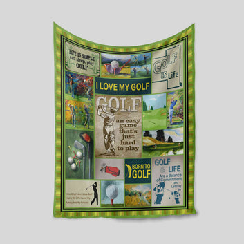 I Love My Golf Blanket, Golf Blanket, Born To Golf Blanket, Blanket For Golfer, Gift Blanket