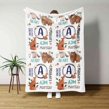 Custom Baby Blanket, Bear Blanket, Fox Blanket, Ringtail Cat Blanket, Blanket For Baby, Gift Blanket