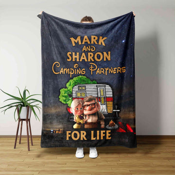 Personalized Name Blanket, Camping Partner Blanket, Couple Blanket, Family Blanket, Gift Blanket