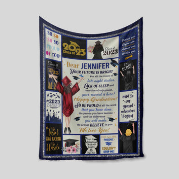 Personalized Name Blanket, Graduate Blanket, Happy Graduation Blanket, Gift Blanket