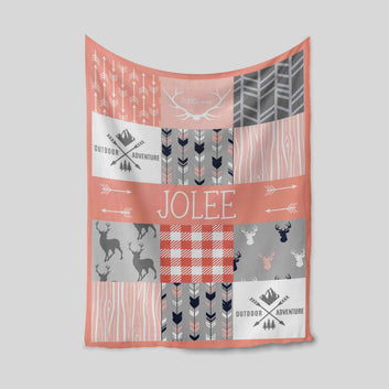 Custom Baby Blanket, Deer Blanket, Outdoor Adventure Blanket, Arrow Blanket, Blanket For Baby, Gift Blanket