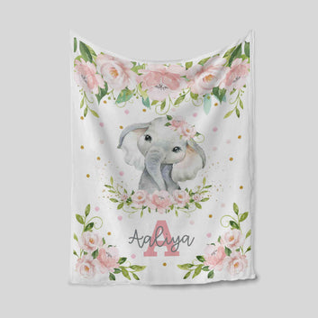 Custom Baby Blanket, Elephant Blanket, Flower Blanket, Family Blanket, Blanket For Baby, Gift Blanket
