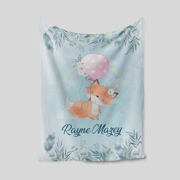 Custom Baby Blanket, Fox Blanket, Flower Blanket, Butterfly Blanket, Balloon Blanket, Rainbow Blanket, Blanket For Baby