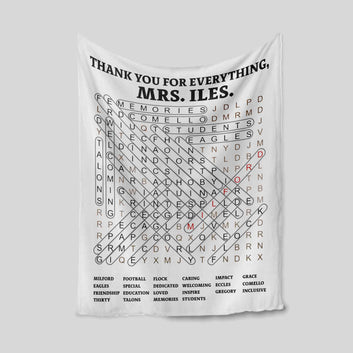 Personalized Name Blanket, Thank You For Everything Blanket, Word Search Game Blanket, Gift Blanket