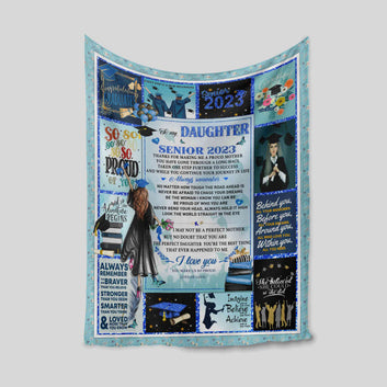 To My Daughter Blanket, Senior 2023 Blanket, Congratulation Graduate Blanket, Custom Name Blanket, Gift Blanket
