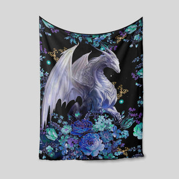 Dragon Fantasy Blanket, Flower Blanket, Dragon Blanket, Family Blanket, Gift Blanket