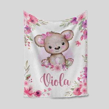 Custom Baby Blanket, Baby Blanket, Bear Blanket, Flower Blanket, Family Blanket, Blanket For Baby, Gift Blanket