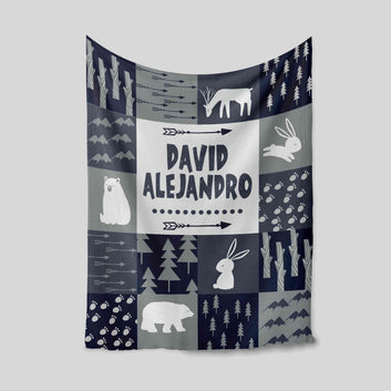 Personalized Name Blanket, Baby Blanket, Bear Blanket, Rabbit Blanket, Arrow Blanket, Blanket For Baby, Gift Blanket