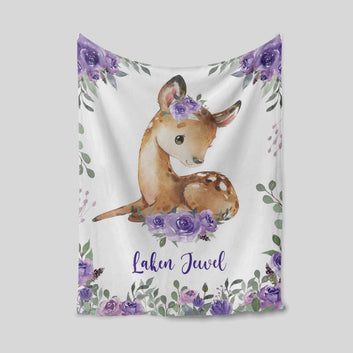 Custom Baby Blanket, Deer Blanket, Flower Blanket, Rose Blanket, Family Blanket, Blanket For Baby, Gift Blanket