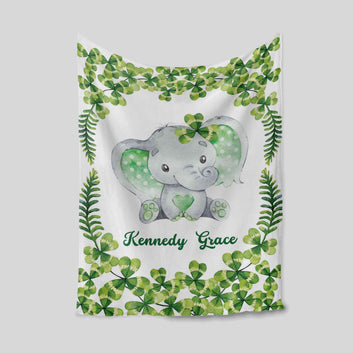 Custom Baby Blanket, Elephant Blanket, Clover Blanket, Heart Blanket, Baby Blanket, Blanket For Baby, Gift Blanket