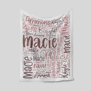 Personalized Name Blanket, Family Blanket, Gift Blanket