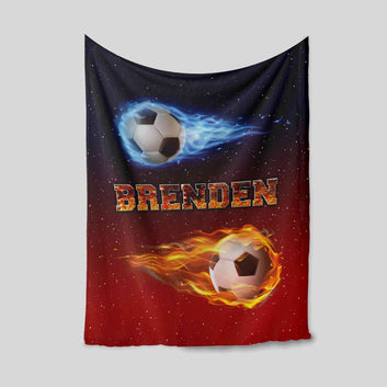Personalized Name Blanket, Soccer Blanket, Ball Blanket, Family Blanket, Gift Blanket