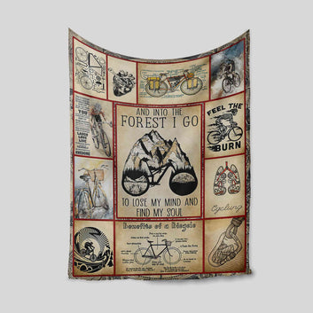 And Into The Forest I Go Blanket, Bicycle Blanket, Cycling Blanket, Gift Blanket