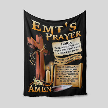 Emt's Prayer Blanket, Wooden Cross Blanket, God Blanket, Candle Blanket, Flower Blanket, Gift Blanket