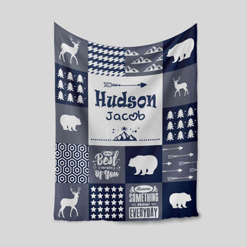 Personalized Name Blanket, Be The Best Version Of You Blanket, Bear Blanket, Deer Blanket, Baby Blanket, Gift Blanket