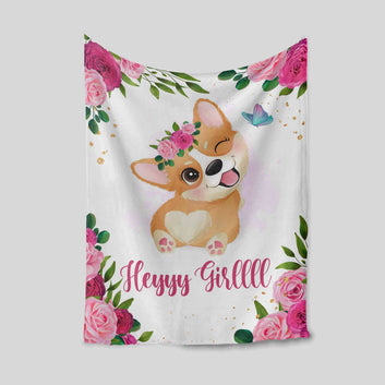 Custom Baby Blanket, Corgi Blanket, Rose Blanket, Butterfly Blanket, Baby Blanket, Family Blanket, Gift Blanket
